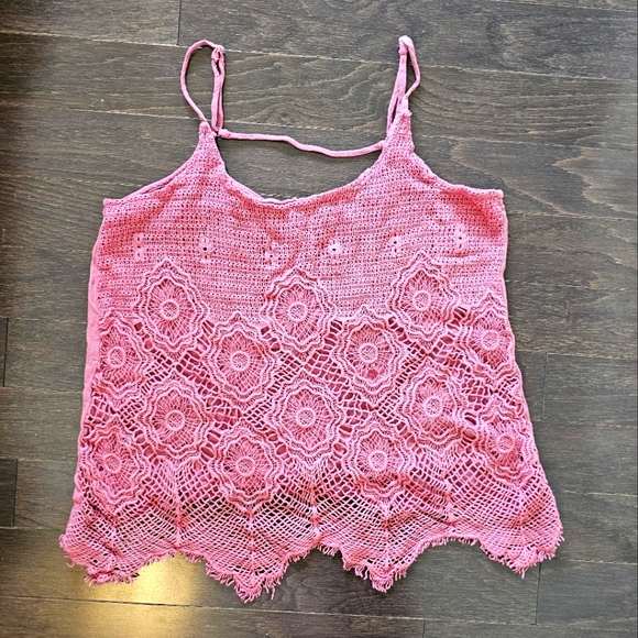 Pink Crochet tank top - Picture 1 of 3